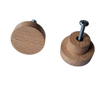 Charger l'image dans la galerie, Bouton rond Poignée de meuble en hêtre massif (massive beech) diamètre 40mm / 1,57"