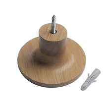 Charger l'image dans la galerie, Patère dessous courbe en chêne massif (massive oak) diamètre 80mm /3,14" ou 100mm / 3,93" profondeur 54mm