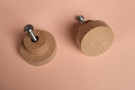 Bouton rond Poignée de meuble en hêtre massif (massive beech) diamètre 40mm / 1,57