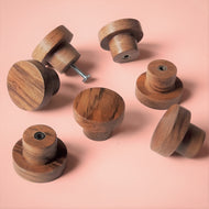 Bouton rond Poignée de meuble en noyer massif (massive walnut) diamètre 40mm / 1,57