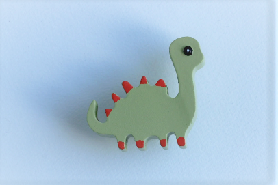 Bouton de meuble Dinosaure peint avec relief Touch3D